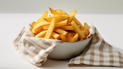 french fries in a white bowl