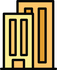 Laboratory building icon outline vector. Modern city. Store centre color flat