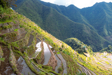 Villages and Batad rice terraces in Banaue, Ifugao, Philippines.