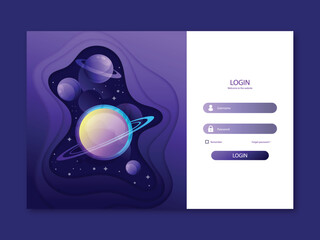 Free vector log in landing page web template