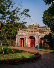 One of the gates Hue Citadel. Imperial Palace in Vietnam. 