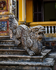 Ornate decoration of dragon on staircase within the former Imperial City citadel
