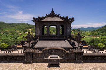 Khai Dinh king Mausoleum near the Imperial City. Hue city, Vietnam. The most beautiful tomb of the kings Hue is a popular tourist destination in Asia.