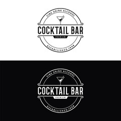 Premium quality cocktail alcohol drink logo design with vintage style. Logo for bar, restaurant, pub, business, badge.