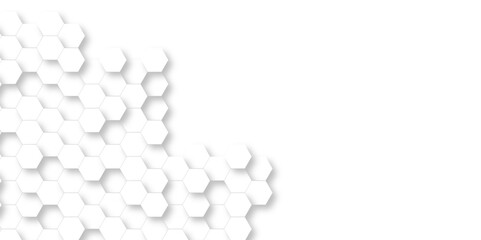 Seamless pattern with hexagons White Hexagonal Background. Luxury White Pattern. Vector Illustration. 3D Futuristic abstract honeycomb mosaic white background. geometric mesh cell texture.