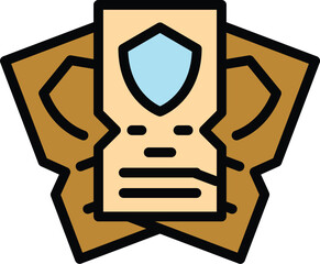 Family zoo ticket icon outline vector. Animal pass. Ride token color flat