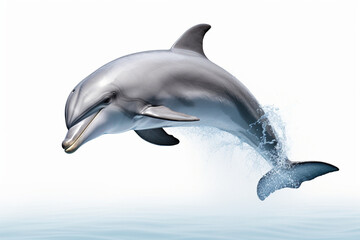 funny dolphin in white background