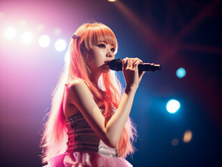 日本のアイドルのステージ