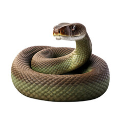 Fototapeta premium A brown and green snake on a white background