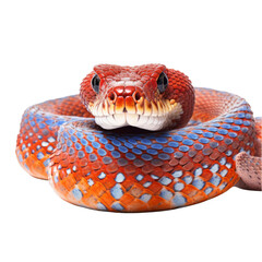 Obraz premium A close up of a snake on a white background