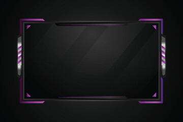 Abstract purple and grey overlay live stream esport gaming vector