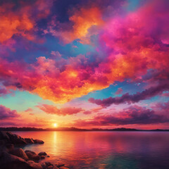 sunset over the sea