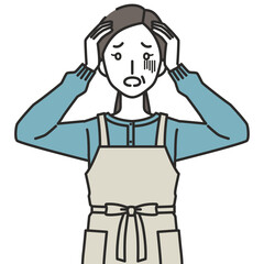 頭を抱える主婦