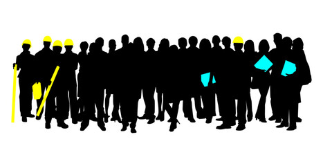Group of worker people silhouette. Celebration and holiday element illustration. Fit for element, background, banner, backdrop, cover. Vector Eps 10