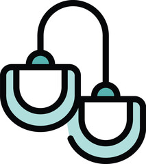 Jockey support icon outline vector. Derby racehorse. Cup fast color flat