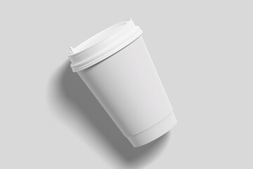 Realistic Paper Coffee Cup Illustration for Mockup. 3D Render.