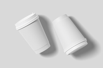 Realistic Paper Coffee Cup Illustration for Mockup. 3D Render.