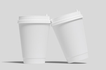 Realistic Paper Coffee Cup Illustration for Mockup. 3D Render.