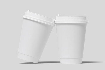 Realistic Paper Coffee Cup Illustration for Mockup. 3D Render.