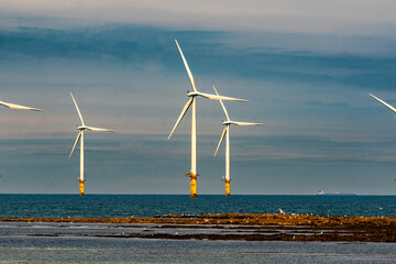 Wind Turbines, Beaches and Seaside Landscapes in the UK