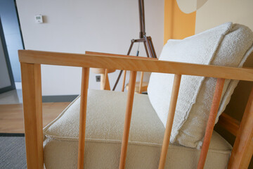 Fototapeta na wymiar retro vantage armchairs with a lamp at home .