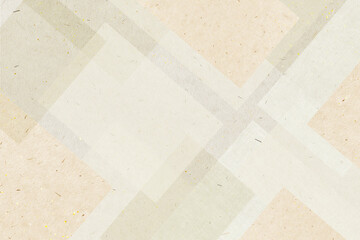 四角いデザインの日本紙　伝統の藁入り土佐和紙　ベージュカラーのテクスチャ素材　 - obrazy, fototapety, plakaty