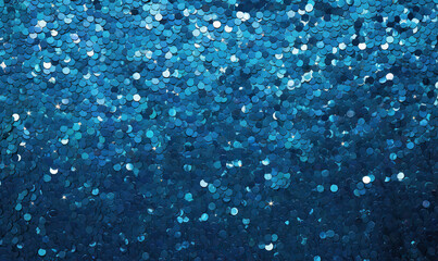 Sparkling shimmering blue sequin background banner - obrazy, fototapety, plakaty