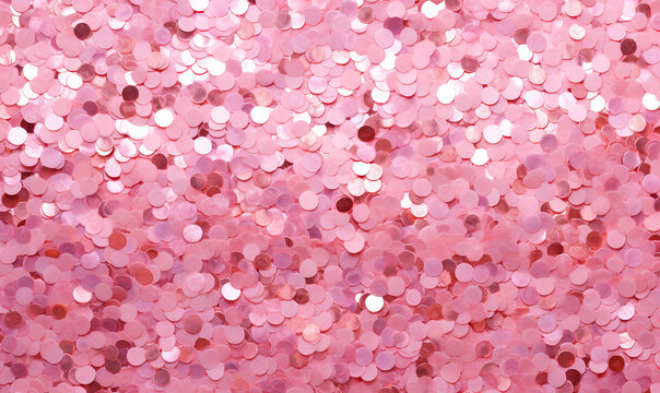 Sparkling shimmering pink sequin background banner