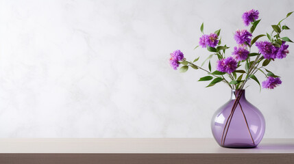 Glass Vase Overflowing with Lavender Blooms on a Tabletop