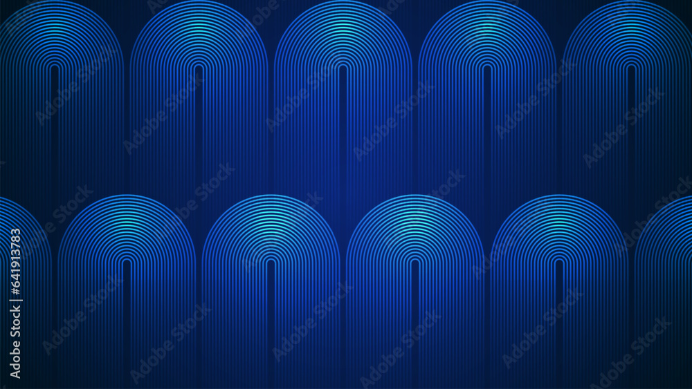 Wall mural dark blue simple abstract background with lines in a curved style geometric style as the main elemen