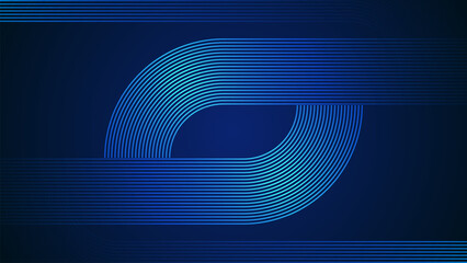 Dark blue simple abstract background with lines in a curved style geometric style as the main element.