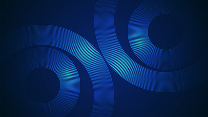 Dark blue simple abstract background with lines in a curved style geometric style as the main element.