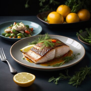 grilled fish with vegetables