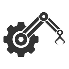 Vector illustration of cog machine icon in dark color and transparent background(png).