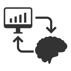 Vector illustration of programming the brain icon in dark color and transparent background(png).