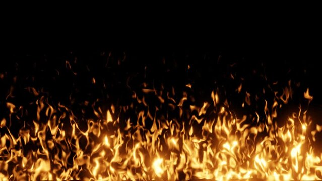 Fire visual effect isolated on black