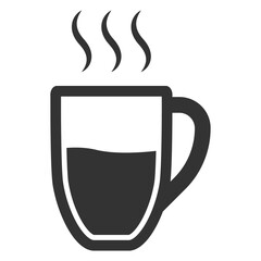 Vector illustration of hot drink icon in dark color and transparent background(png).