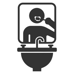 Vector illustration of toothbrush icon in dark color and transparent background(png).