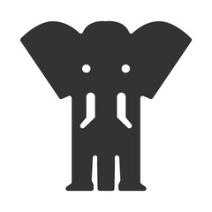 Vector illustration of elephant icon in dark color and transparent background(png).