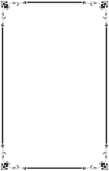 Decorative black border. A4 format. Elegant frame. Attached card, certificate, diploma.