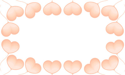 heart shaped balloon background on white background