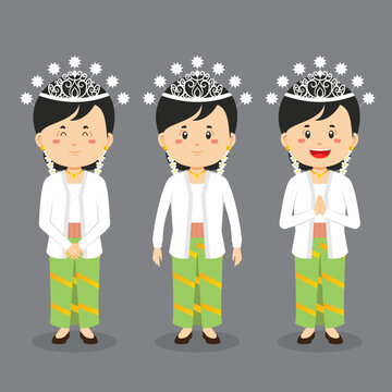 Avatar of a Banten Indonesian Character with Various Expression