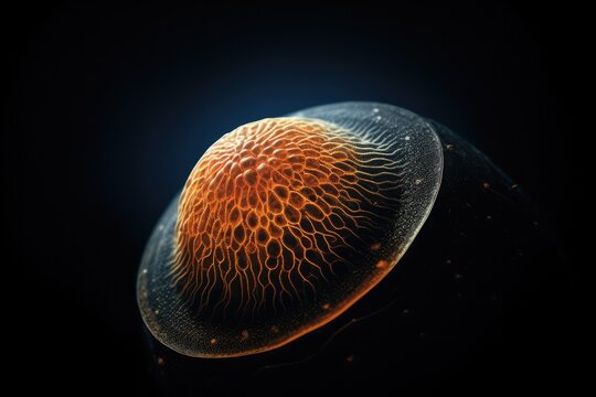 A close up view of a jelly like substance. Generative AI.