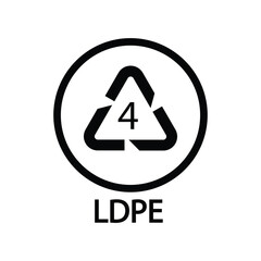 LDPE 4 icon design. ecycling Symbols number 4 LDPE, isolated on white background. vector illustration