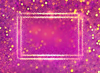 Glitter background with purple and 2 line border frame