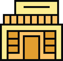 Obraz premium Architecture villa icon outline vector. Home building. Real estate color flat