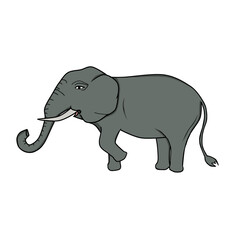 Elephant cartoon illustration with gray color that hat can be used for background, sticker, t-shirt, e.t.c