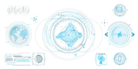 Design elements for infographic of big data.