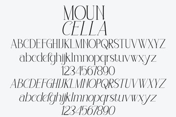 mouncella is Alphabet modern font