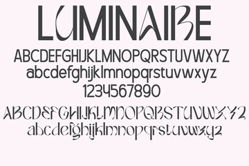 Luminaire is alphabet modern font